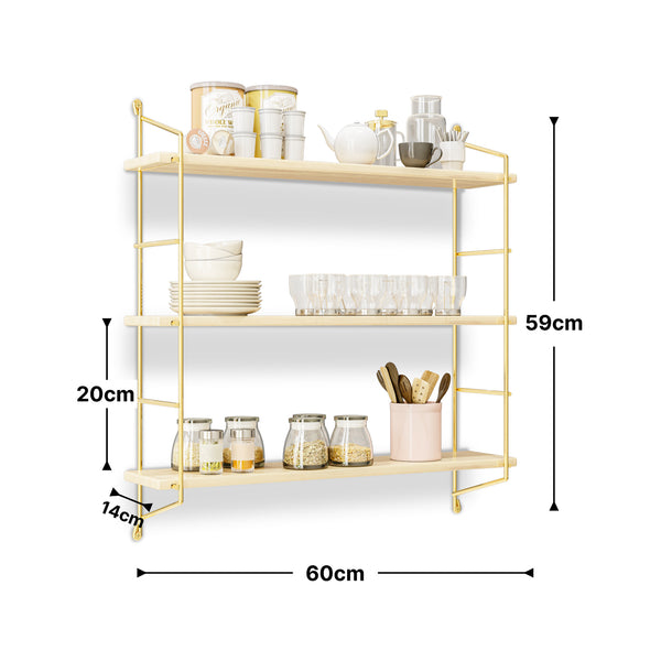 Étagère murale Myrskylä 59 x 60 x 14 cm [en.casa]