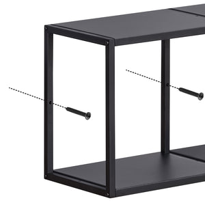 Set d'étagères murales Nostened acier noir [en.casa]