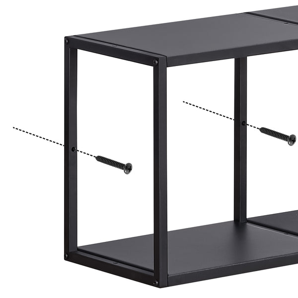 Set d'étagères murales Nostened acier noir [en.casa]