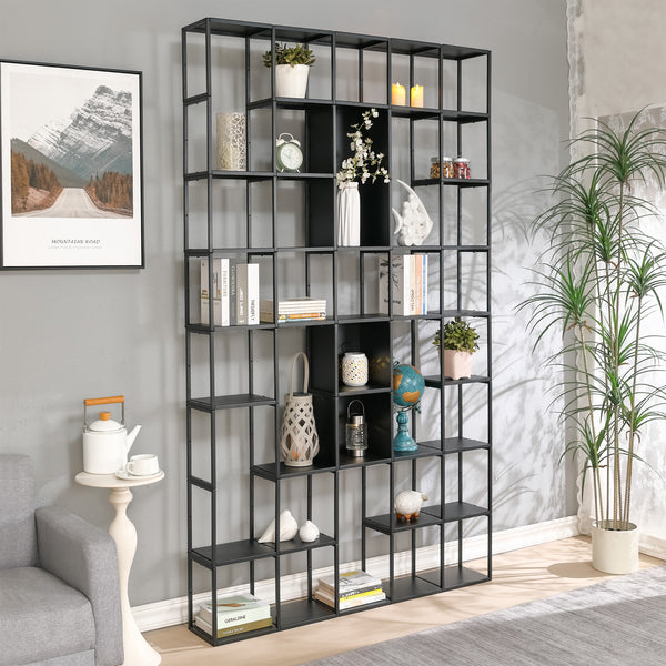 Set d'étagères murales Nostened acier noir [en.casa]