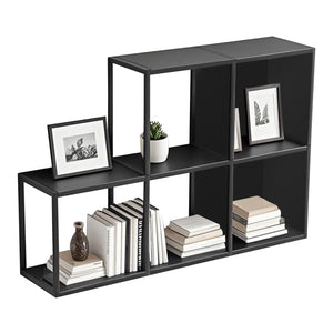 Set d'étagères murales Nostened acier noir [en.casa]