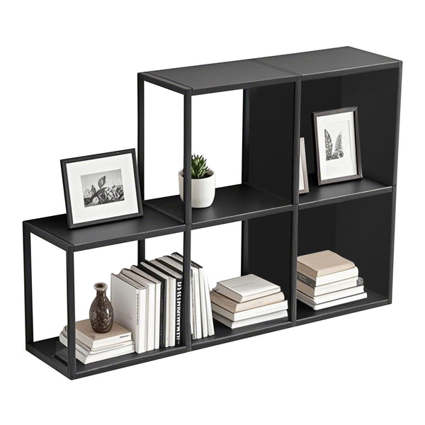 Set d'étagères murales Nostened acier noir [en.casa]