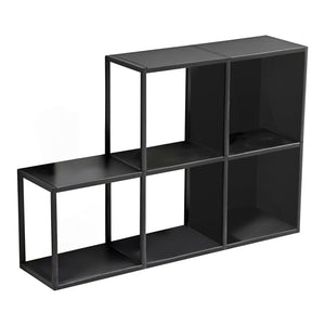 Set d'étagères murales Nostened acier noir [en.casa]