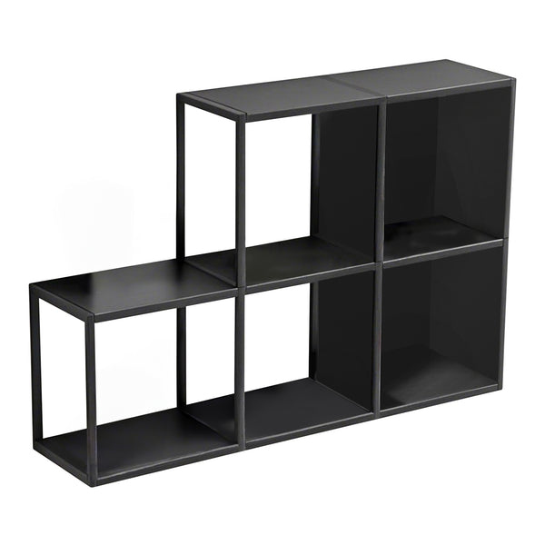 Set d'étagères murales Nostened acier noir [en.casa]