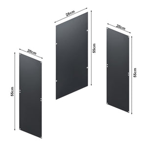 Set d'étagères murales Nostened acier noir [en.casa]