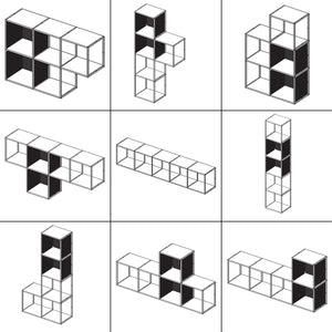 Set d'étagères murales Nostened acier noir [en.casa]