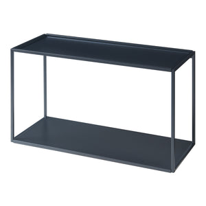 Wandrek Notodden met 2 planken staal zwart [en.casa]