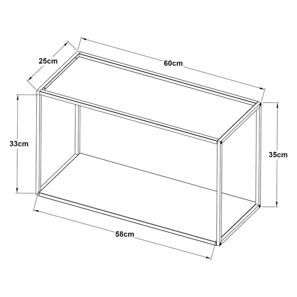 Wandrek Notodden met 2 planken staal zwart [en.casa]