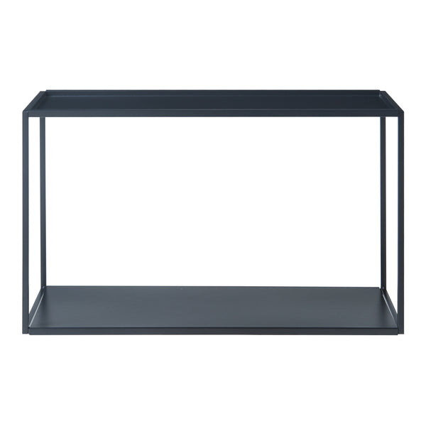 Wandrek Notodden met 2 planken staal zwart [en.casa]