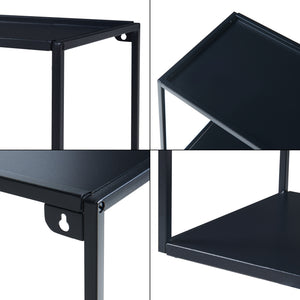 Wandrek Notodden met 2 planken staal zwart [en.casa]