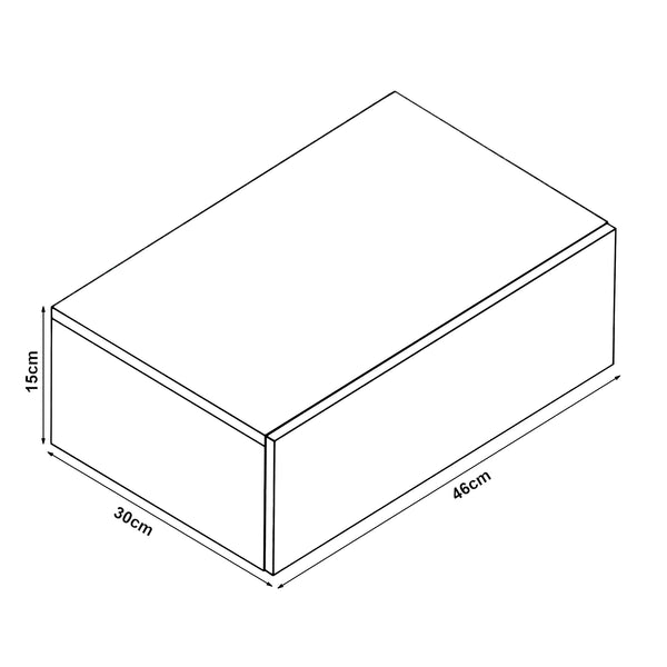 Wandplank met lade zwevend 46x30x15 cm - 18 varianten