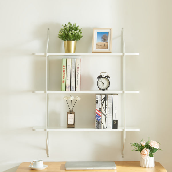 Wandrek Østfold met 3 planken 100x80x21 cm [en.casa]