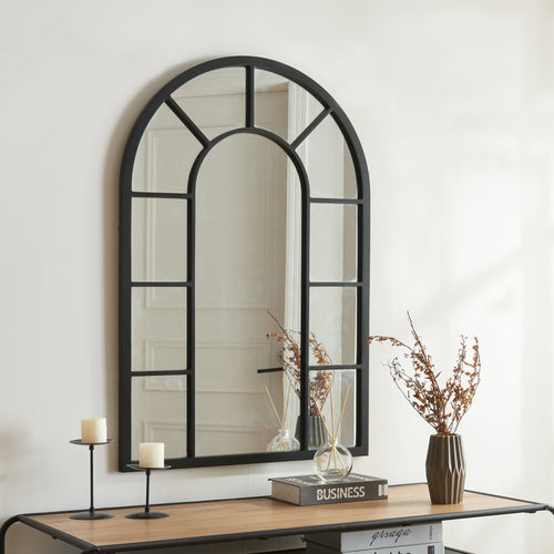 Wandspiegel Enonkoski 90x60 cm Zwart [en.casa] - premiumXL