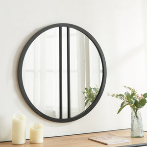 Miroir mural Suomussalmi Ø60 cm noir [en.casa] - premiumXL
