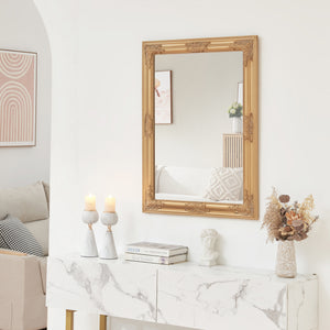 Miroir mural Punkalaidun de style baroque 80x60 cm couleur or [en.casa] - premiumXL