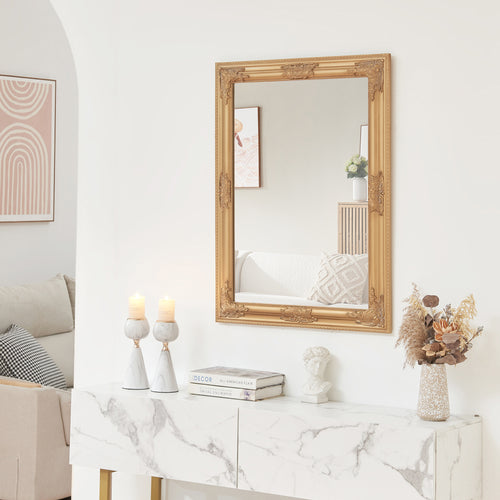 Miroir mural Punkalaidun de style baroque 80x60 cm couleur or [en.casa] - premiumXL