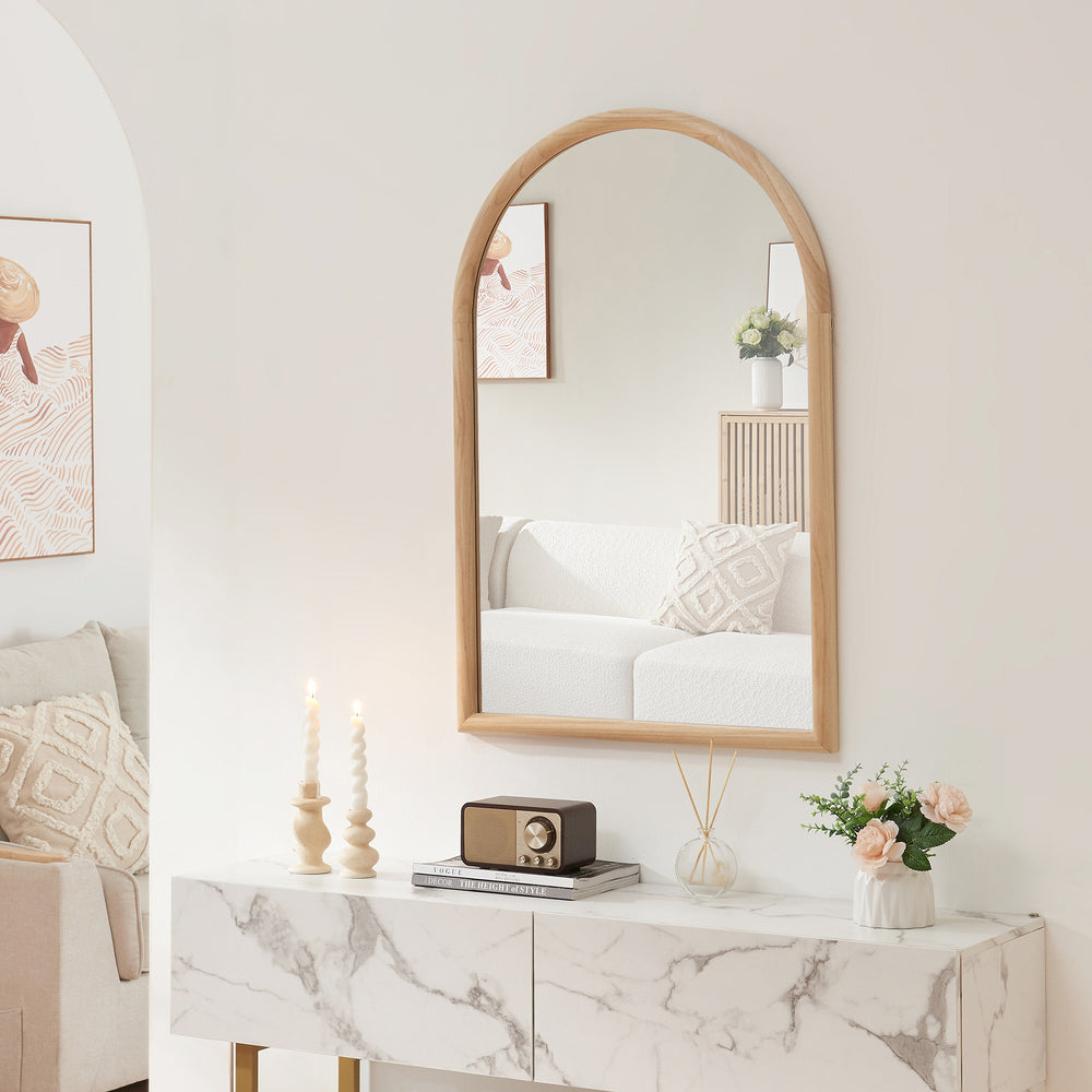 Wandspiegel Podena 90x60 cm Naturel [en.casa] - premiumXL