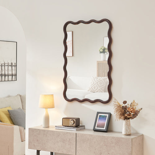 Wandspiegel Porloskid 90x60 cm Donkerbruin [en.casa] - premiumXL