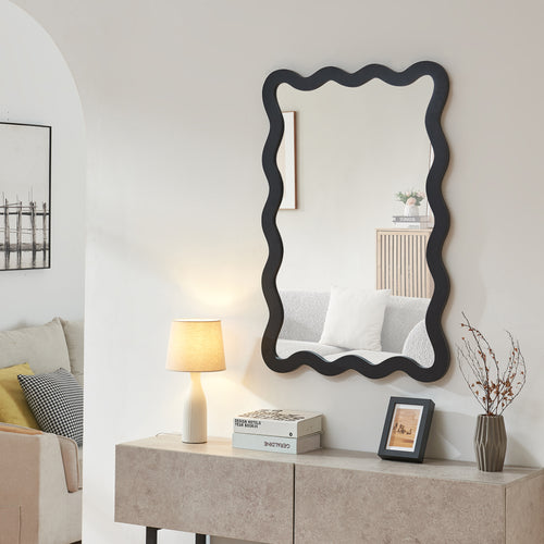 Miroir mural Koster 90x60 cm noir [en.casa] - premiumXL