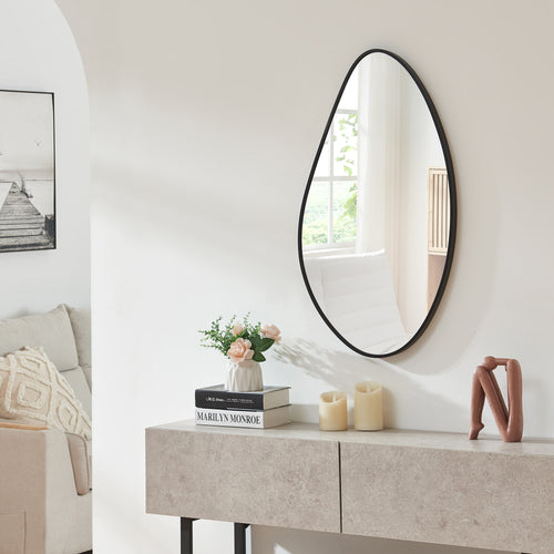 Miroir mural Orland 82x46 cm Noir [en.casa] - premiumXL