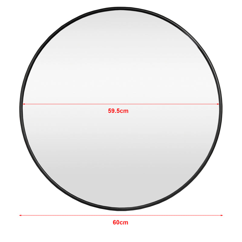 Croquis coté Miroir mural Ordona cadre en aluminium noir [en.casa]