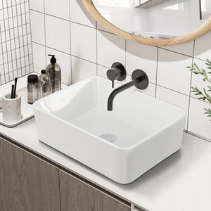 Lavabo à poser Svendborg céramique 13 x 40 x 30 cm blanc [neu.haus]