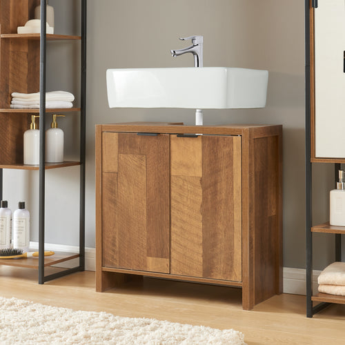 Meuble sous-lavabo Namsskogan 60x60x30cm aspect noyer [en.casa] - premiumXL