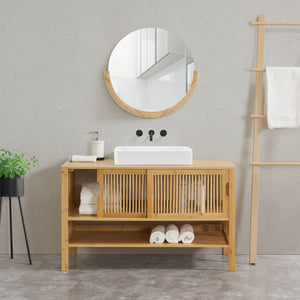Meuble sous-lavabo Hvaler 60x100x45cm bambou [en.casa] - premiumXL
