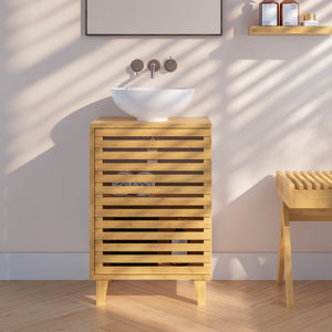 Meuble sous lavabo Iveland bambou 60 x 40 x 30 cm naturel [en.casa]
