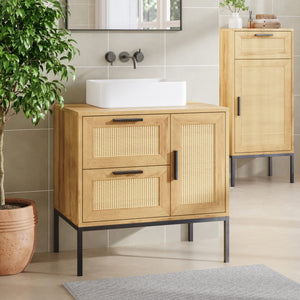 Wastafelonderkast Marhasa 60x60x40 cm Eikenlook/Zwart [en.casa]