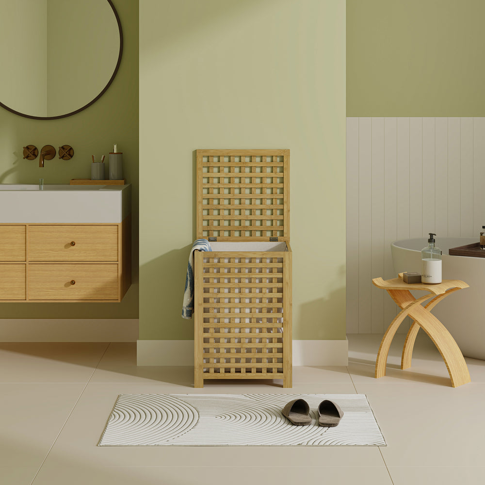 Panier à linge Jystiand bambou [en.casa]