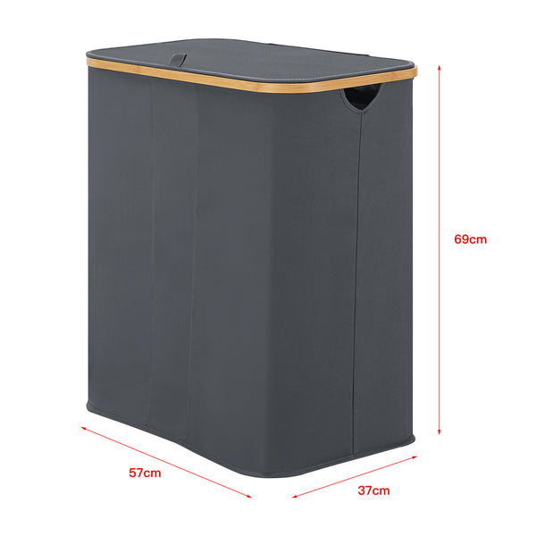 [en.casa] Wasmand Rusko met 3 waszakken 69x57x37 cm - 2 varianten