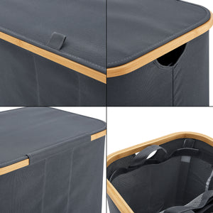 [en.casa] Wasmand Rusko met 3 waszakken 69x57x37 cm - 2 varianten