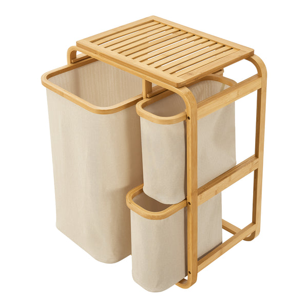 [en.casa] Wasmand Evenes met waszakken 70,5x49,5x33 cm - 2 varianten