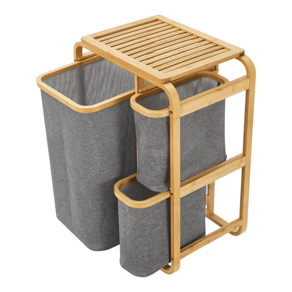 Panier à linge Evenes bambou 71 x 50 x 33 cm [en.casa]
