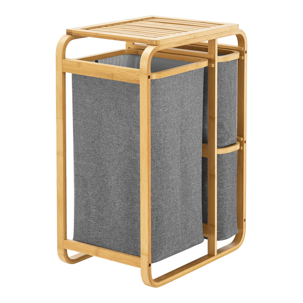 Panier à linge Evenes bambou 71 x 50 x 33 cm [en.casa]