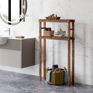 Étagère pour machine à laver Kinnula 120x70x20cm Teinte bois foncé [en.casa] - premiumXL