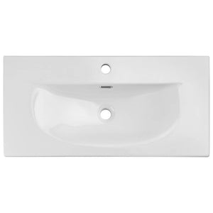 Wastafelonderkast Newport met wastafel eikenkleurig en wit [en.casa]