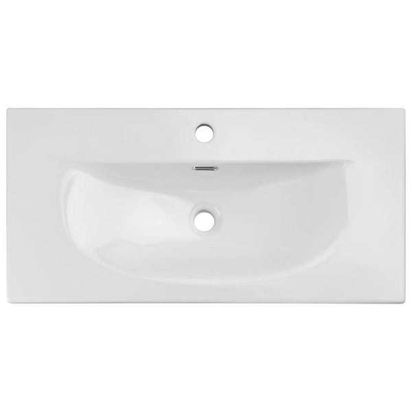 Wastafelonderkast Newport met wastafel eikenkleurig en wit [en.casa]