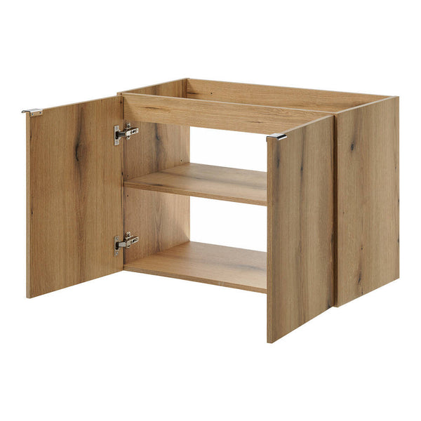 Wastafelonderkast Newport met wastafel eikenkleurig en wit [en.casa]