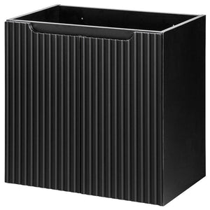Meuble sous-vasque noir rainuré NEWPORT avec lavabo [en.casa] 