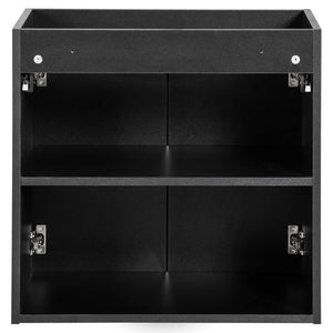 Meuble sous-vasque noir rainuré NEWPORT avec lavabo [en.casa] 