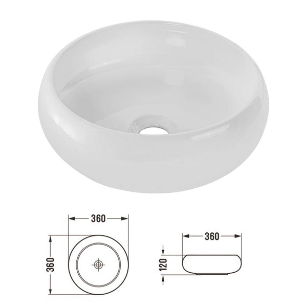 Meuble sous-lavabo avec vasque rond Newport [en.casa]