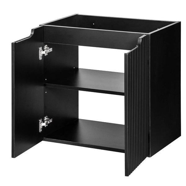 Meuble sous-vasque NEWPORT avec lavabo noir rainuré [en.casa]