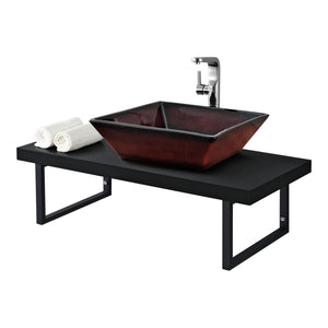 Plan de Toilette pour Salle de Bains avec Support en Métal 100 x 45 x 30 cm [neu.haus]