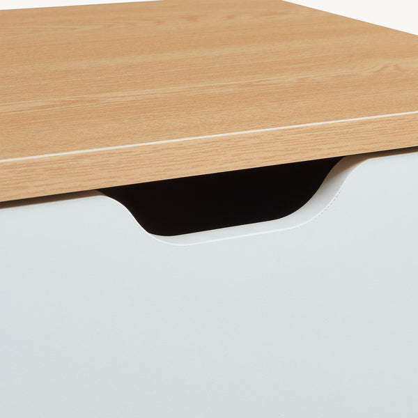 Nachtkastje Bordkak eikenkleurig en wit [en.casa]