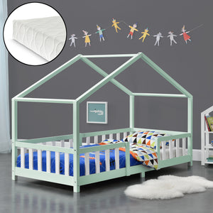 Kinderbed Treviolo met uitvalbeveiliging en matras [en.casa]