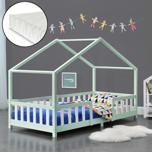 Kinderbed Treviolo met uitvalbeveiliging en matras [en.casa]