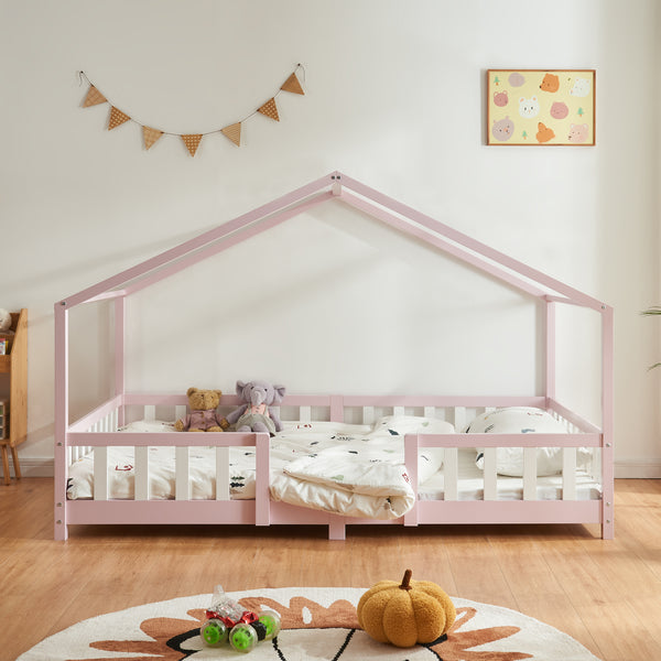 Kinderbed Treviolo met uitvalbeveiliging en bedbodem [en.casa]