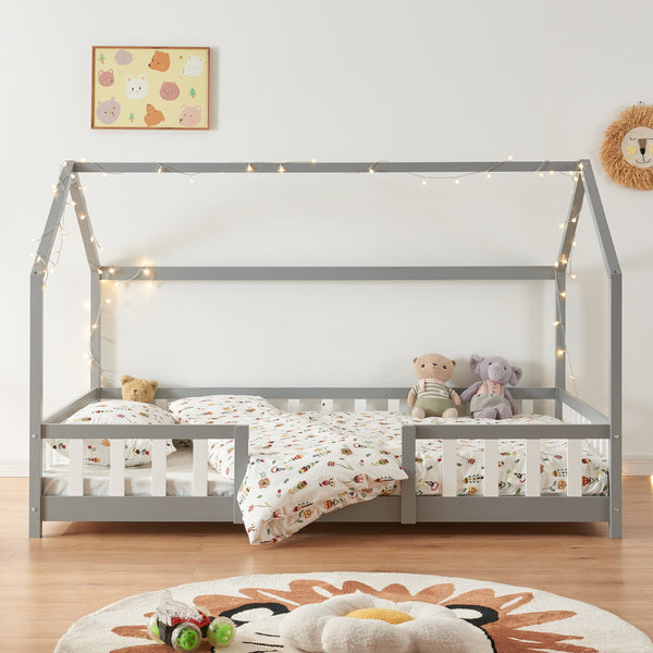 Kinderbed Sisimiut met uitvalbeveiliging en bedbodem [en.casa]
